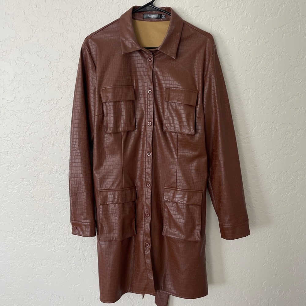 MISSGUIDED - WOMENS TRENCH DRESS - SIZE 12
